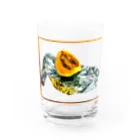 志瓜のSUZURIのかぼちゃとアルミホイル(枠あり透過ver) Water Glass :front