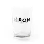 そいそいソイラテのお月見うさぎ(白兎縁あり) Water Glass :front