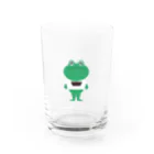 キラーフロッグの雑貨屋さんのTシャツを着るカエルくん Water Glass :front