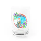 星架月の「窓際の夏」青空・朝顔縁・浴衣の女の子 Water Glass :front