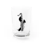 音楽雑貨でぶねこのテナーサックスと黒猫 Water Glass :front