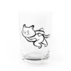 TAKE-TONのラグビーネコ（突進） Water Glass :front