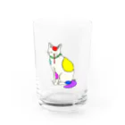 アソマサヤの背筋良い猫 Water Glass :front