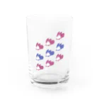 もぐもぐパルプの斜視の犬（ビビッド） Water Glass :front