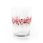 VIETSTAR★１０８のレトログラス　赤い花 Water Glass :front