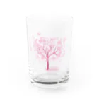VIETSTAR★１０８のレトログラス　ピンクの木 グラス前面