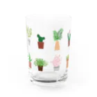 VIETSTAR★１０８のレトログラス　鉢の花 Water Glass :front