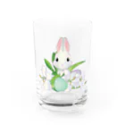 VIETSTAR★１０８のレトログラス　うさぎと花 Water Glass :front