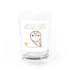 トウメイナココ　toumeinakokoのフクロウは縁起がいい Owls are auspicious グラス前面