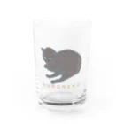 猫猫商店の黒猫こぱん(ロゴ入り) Water Glass :front