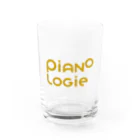 PIANOLOGIEのピアノロジーロゴ ゴールド Water Glass :front