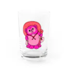 zawaのたぬきの置物（ピンク） グラス前面