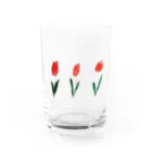 osayuの赤のチューリップ Water Glass :front