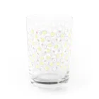 pino子 shopの手描きしんぷるひよことにわとり(総柄) Water Glass :front