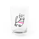 mautaの左肩でアタックする猫 Water Glass :front