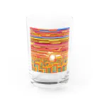 Yaukanの暗号化された夕日 Water Glass :front