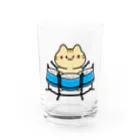  ふじねこ屋のトリプルチェロパンねこ Water Glass :front