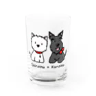 Kizplanning 「Sylph&Devil's」のしろいぬルッチー＋くろいぬリア Water Glass :front