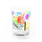 🤍一ノ瀬 彩 🐇⸒⸒ suzuri支店🤍のゆめかわアニマル:星【犬猫鳥兎】 Water Glass :front