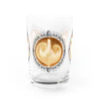 Prism coffee beanの【Lady's sweet coffee】ラテアート エレガンスリーフ ～2杯目～ Water Glass :front