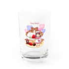 虹色珊瑚礁☆SUZURI店の苺ショートケーキ(name入り） Water Glass :front