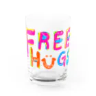 マジシャンもやしくんのショップのフリーハグ／FREE HUGS Water Glass :front