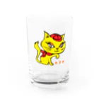 「中華居酒屋 ねこや」マーチャンダイズストアのねこや-ミミちゃんグッズ(猫家、straycat) Water Glass :front