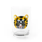 CHOPPIRI.のかぶる猫[虎ver.](キジ白猫) Water Glass :front