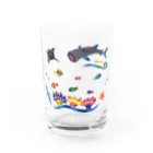 紅型キジムナー工房・コトリンチュのジンベエザメとマンタ Water Glass :front