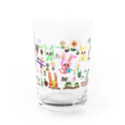 コラージュイラスト作家なおちるのうさぎの畑模様 Water Glass :front