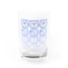 144ショップSUZURI支店のおかおたち(青) Water Glass :front