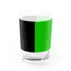 手描きのエトセトラの黒×緑 ２色バイカラー Water Glass :front