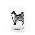 こぐみのピクセル柴犬(黒) Water Glass :front