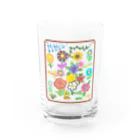 のんつ屋の花畑デラックス（茶枠） Water Glass :front