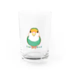 小桜森のコザクラインコ（ホワイトフェイス） Water Glass :front