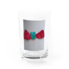 ねこの森でお散歩のキラキラ立体リボン Water Glass :front