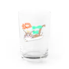 海来　漁師の嫁の海のアイテムのネコ飛び出し注意 Water Glass :front