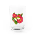 ekoeko ショップのサザンカとメジロ グラス Water Glass :front