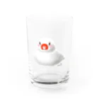 石丸沙織のおすわりポチャ白文鳥ちゃん Water Glass :front