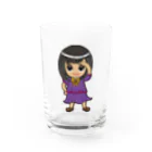 🤍一ノ瀬 彩 🐇⸒⸒ suzuri支店🤍のちびキャラ/SCHOOLTYPE:紫【一ノ瀬彩】 Water Glass :front