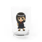 🤍一ノ瀬 彩 🐇⸒⸒ suzuri支店🤍のちびキャラ/SCHOOLTYPE:黒【一ノ瀬彩】 Water Glass :front