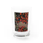 日本画家 加藤 由利子の花椿 Water Glass :front