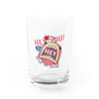 イラスト MONYAAT のワンポイント HEY YOU!*釣れたかもA Water Glass :front