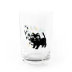 イラスト MONYAAT のワンポイント やみねこ ろっぽはドキドキB Water Glass :front