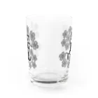 レトロネコ雑貨 華鳥風月のレトロネコ　グラス　イニシャル E Water Glass :front