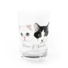 みきぞーん｜保護猫 ミッキー画伯と肉球とおともだちのMei&Kanta Water Glass :front