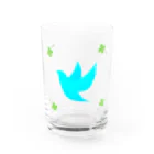 武者小路夕桐の青い鳥と四葉 Water Glass :front