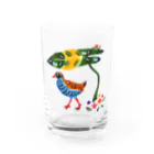 紅型キジムナー工房・コトリンチュの紅型柄ヤンバルクイナ Water Glass :front