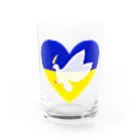 LalaHangeulのPray For Peace ウクライナ応援 Water Glass :front