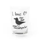 野鳥、カラスストアのI love hasibuto  ハシブト大好き Water Glass :front